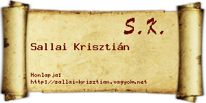 Sallai Krisztián névjegykártya